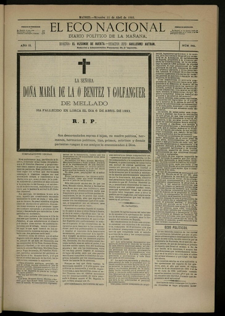 Miniatura de El Eco Nacional de 11 de abril de 1883, nº 341