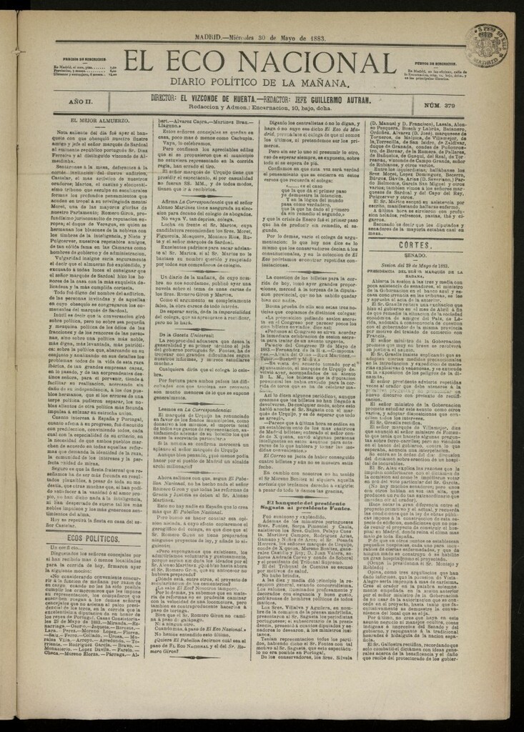 Miniatura de El Eco Nacional de 30 de mayo de 1883, nº 379