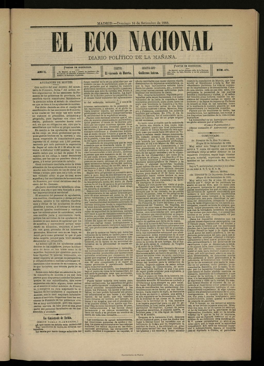 Miniatura de El Eco Nacional de 16 de septiembre de 1883, nº 471