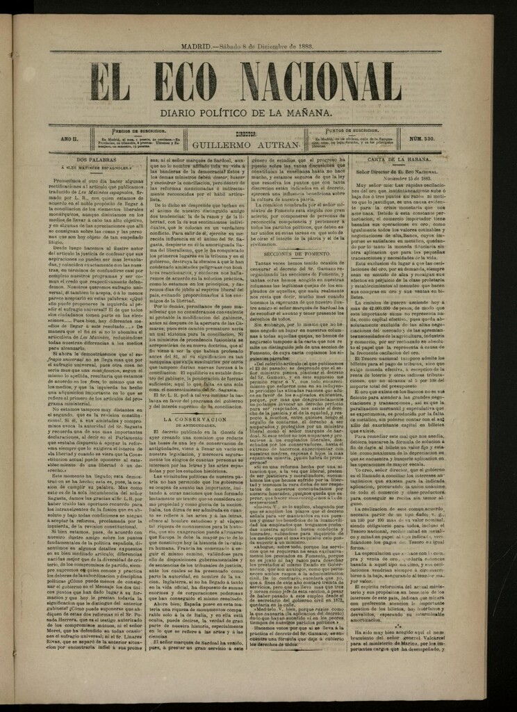 Miniatura de El Eco Nacional de 8 de diciembre de 1883, nº 530