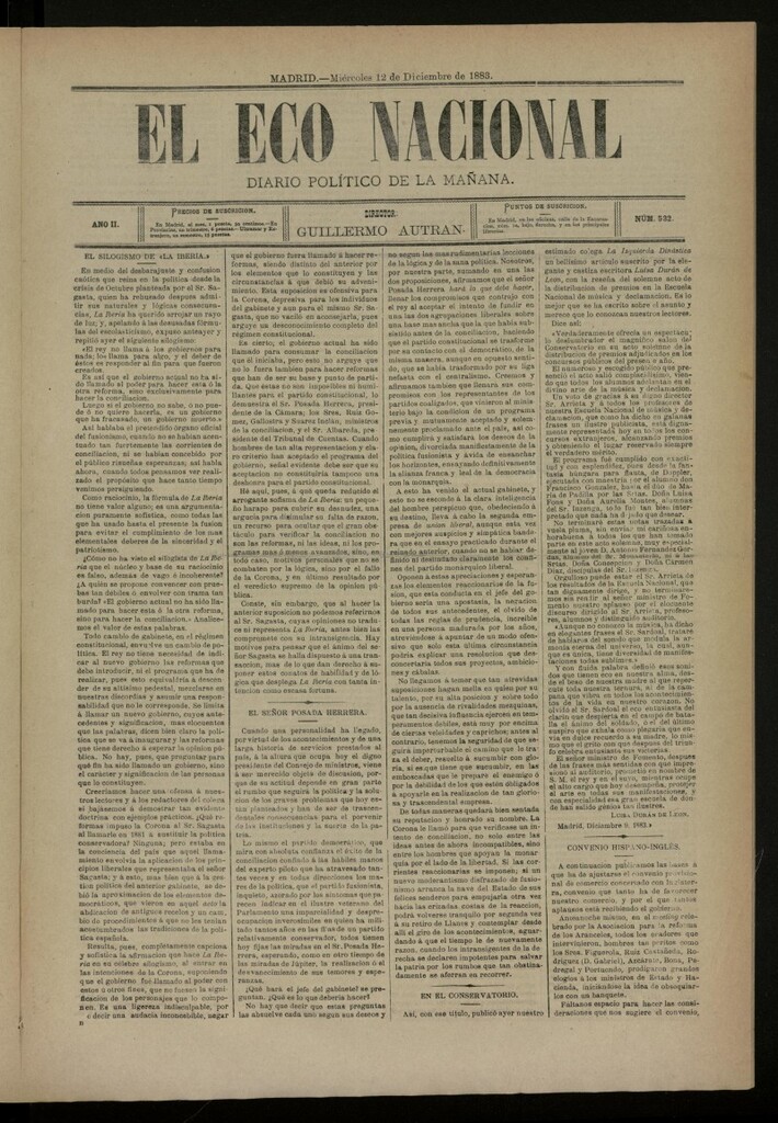 Miniatura de El Eco Nacional de 12 de diciembre de 1883, nº 532