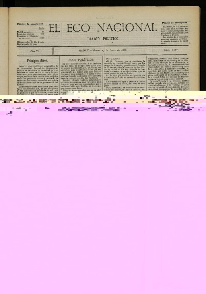 Miniatura de El Eco Nacional de 13 de enero de 1888, nº 2167