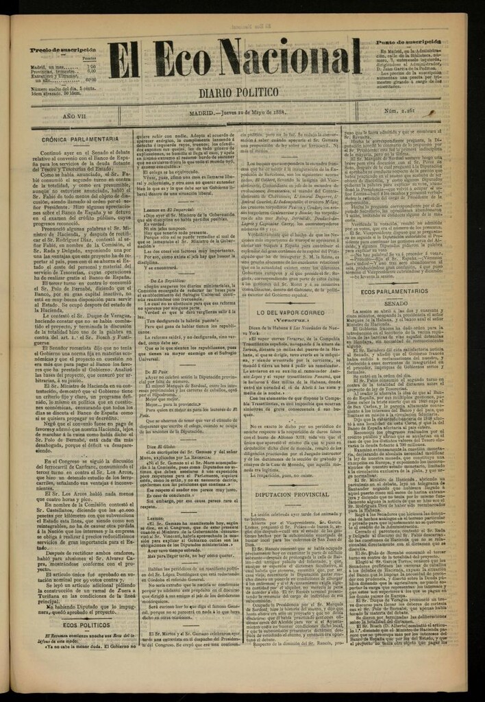 Miniatura de El Eco Nacional de 10 de mayo de 1888, nº 2261