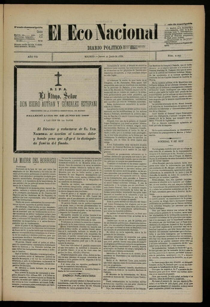Miniatura de El Eco Nacional de 21 de junio de 1888,nº 2293