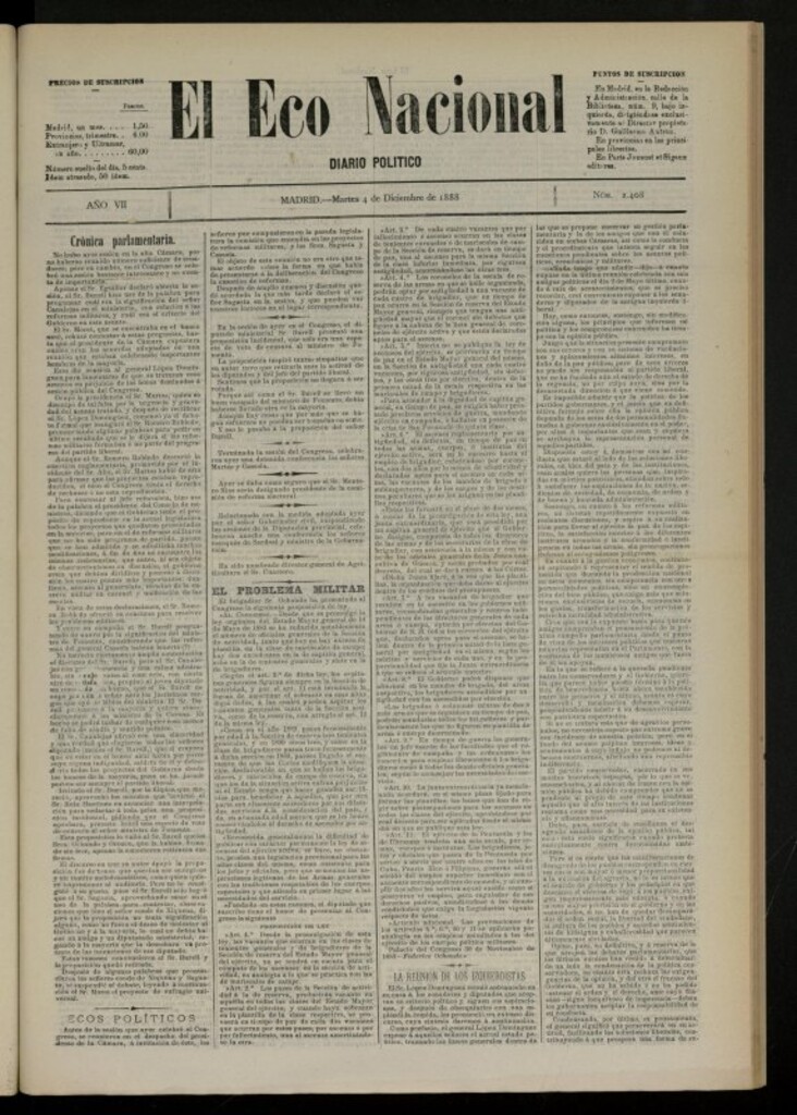 Miniatura de El Eco Nacional de 4 de diciembre de 1888, nº 2408