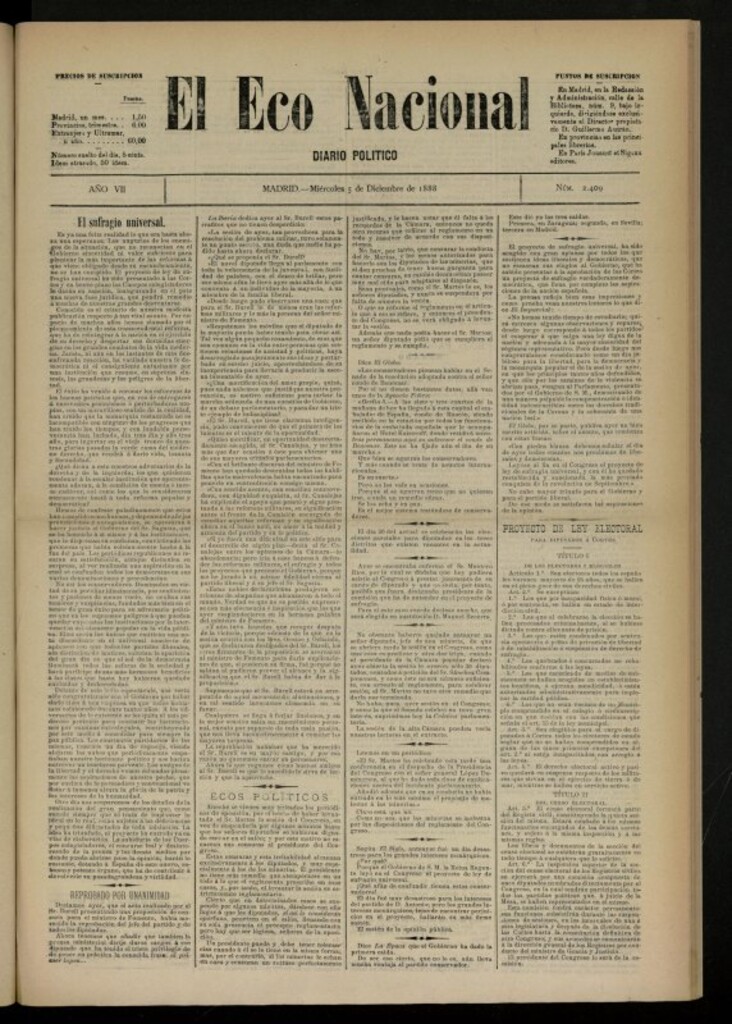 Miniatura de El Eco Nacional de 5 de diciembre de 1888, nº 2409