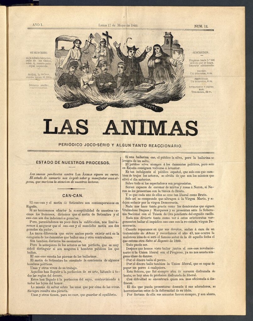 Miniatura de Las Ánimas: Periódico joco-serio y un tanto reaccionario