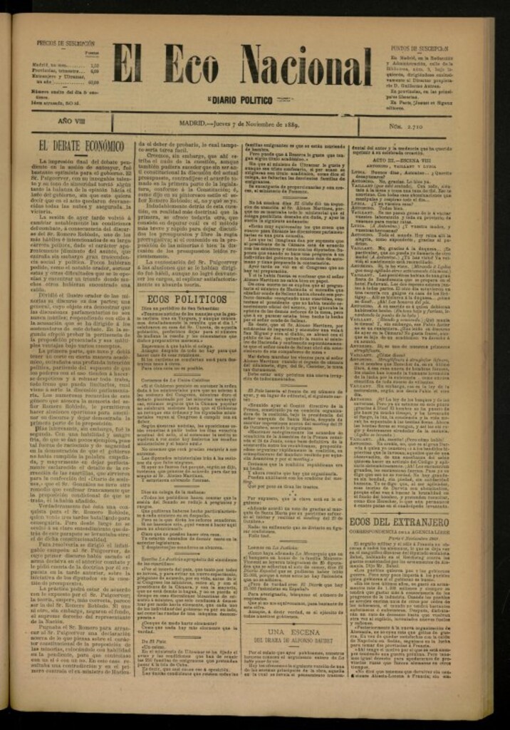 Miniatura de El Eco Nacional de 7 de noviembre de 1889, nº 2710