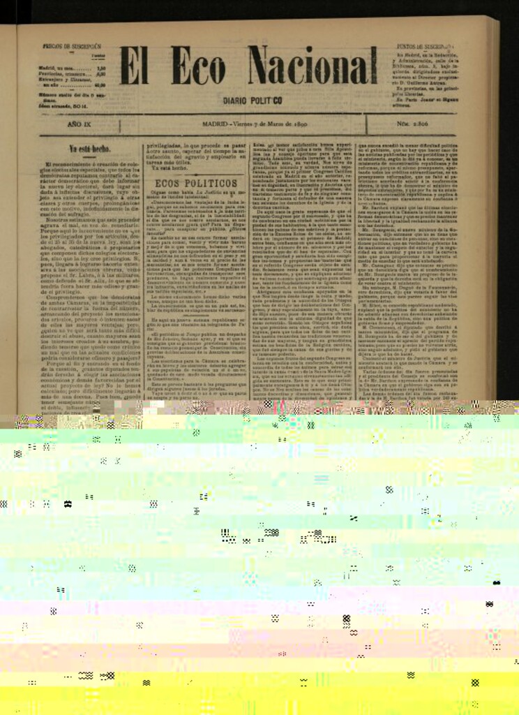 Miniatura de El Eco Nacional de 7 de marzo de 1890, nº 2806