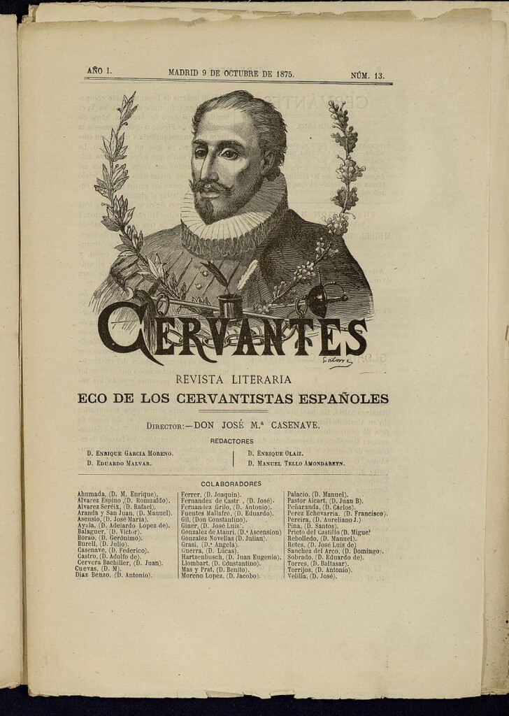 Miniatura de Cervantes : revista literaria de 9 de octubre de 1875, nº 13