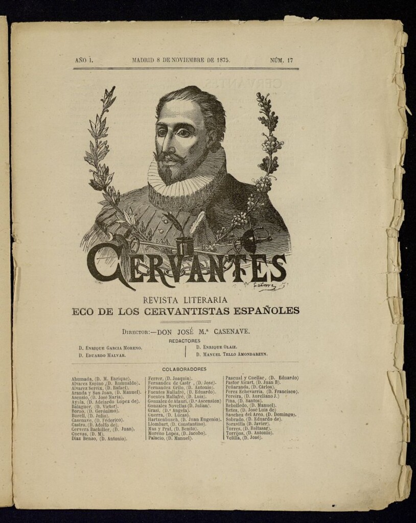 Miniatura de Cervantes : revista literaria de 8 de noviembre de 1875, nº 17