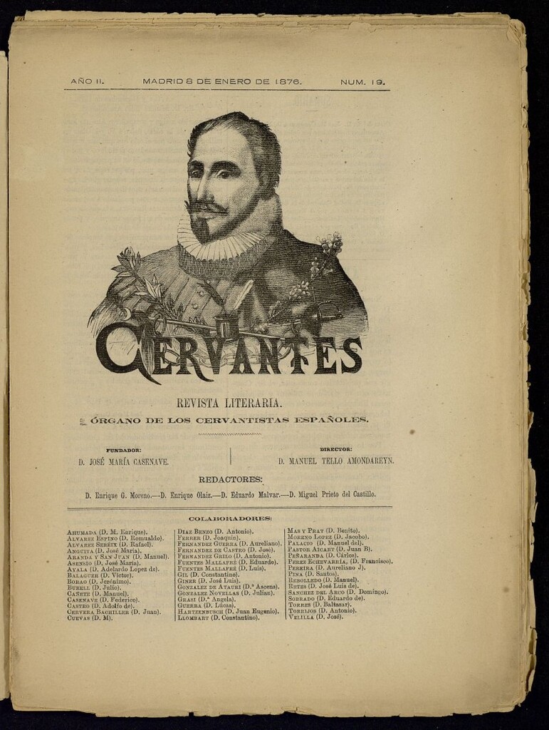 Miniatura de Cervantes : revista literaria de 8 de enero de 1876, nº 19