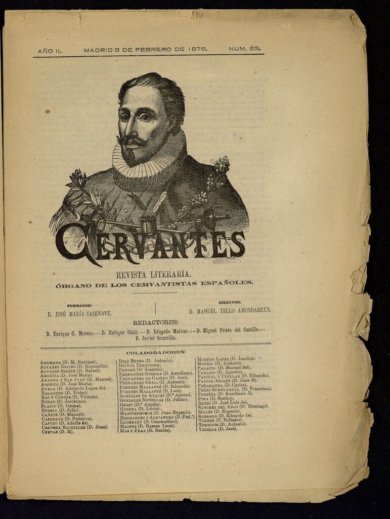 Miniatura de Cervantes : revista literaria de 8 de febrero de 1876, nº 23