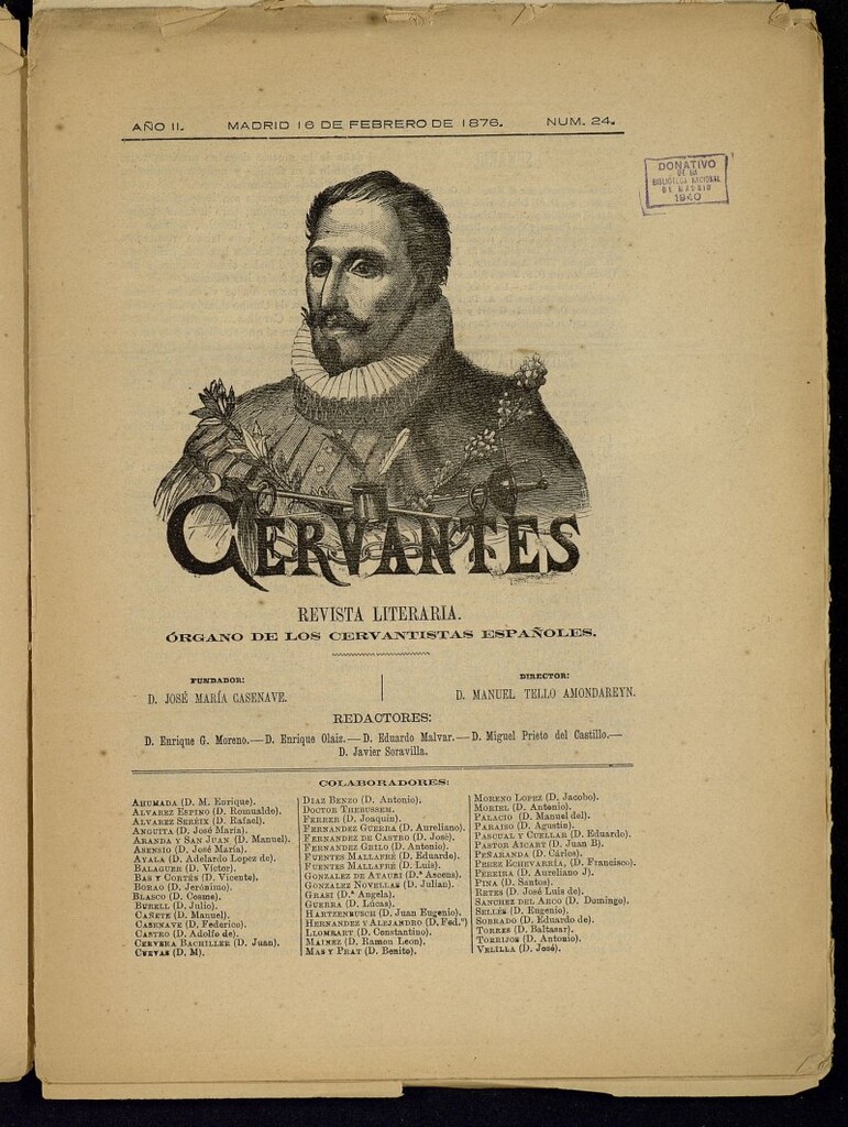Miniatura de Cervantes : revista literaria de 16 de febrero de 1876, nº 24
