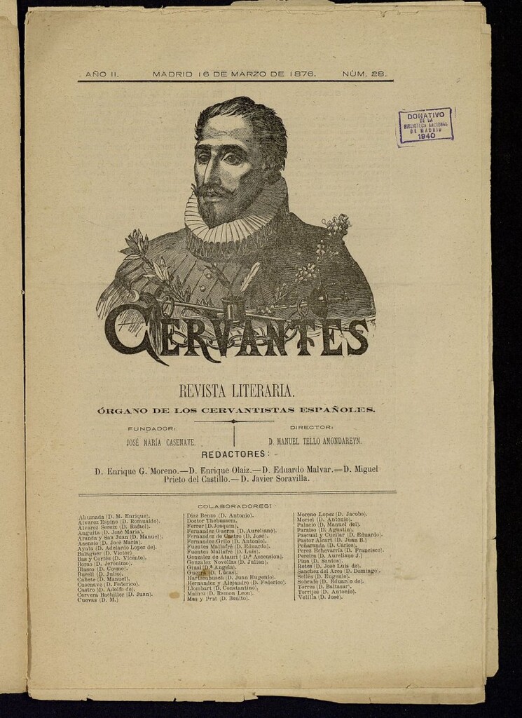 Miniatura de Cervantes : revista literaria de 16 de marzo de 1876, nº 28