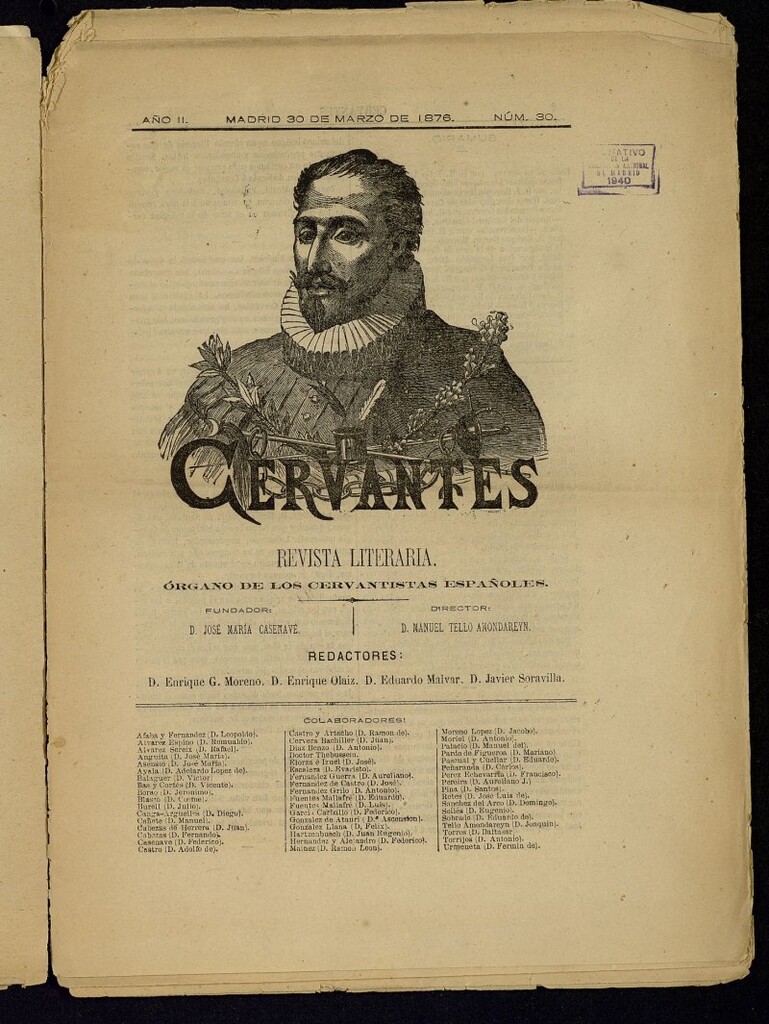 Miniatura de Cervantes : revista literaria de 30 de marzo de 1876, nº 30