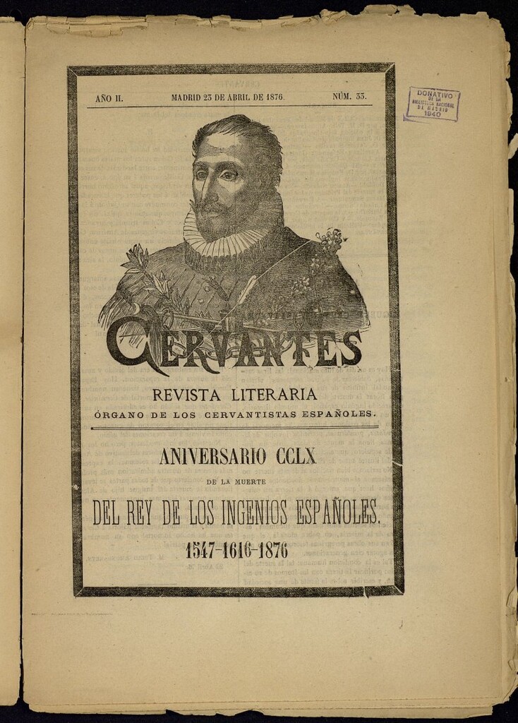 Miniatura de Cervantes : revista literaria de 23 de abril de 1876, nº 33
