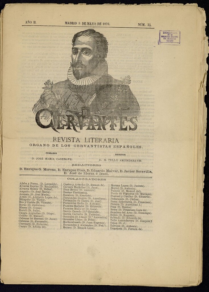 Miniatura de Cervantes : revista literaria de 8 de mayo de 1876, nº 35