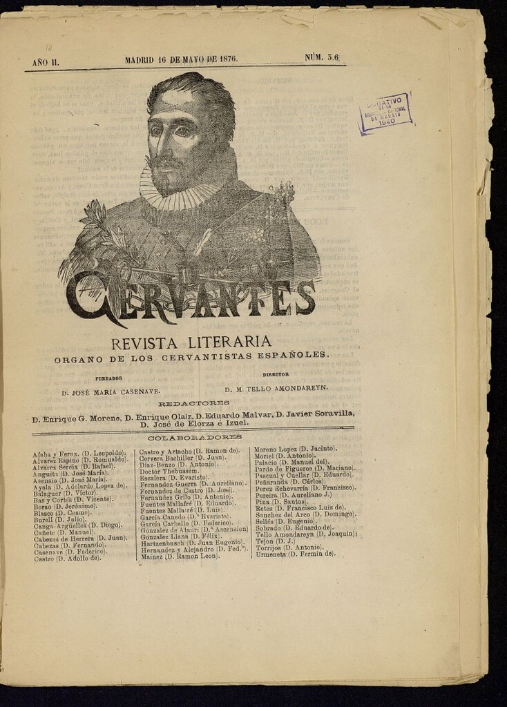 Miniatura de Cervantes : revista literaria de 16 de mayo de 1876, nº 36
