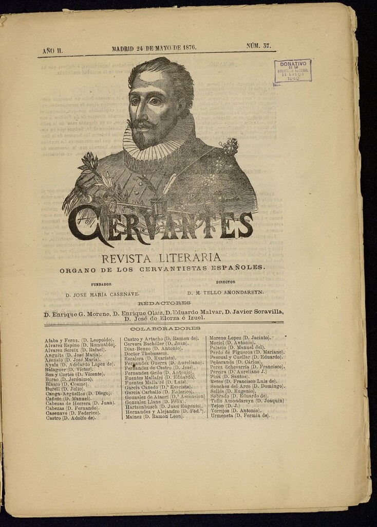 Miniatura de Cervantes : revista literaria de 24 de mayo de 1876, nº 37