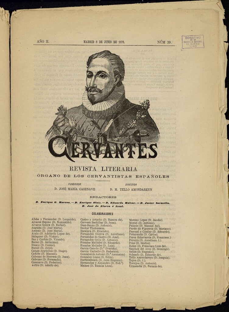 Miniatura de Cervantes : revista literaria de 8 de junio de 1876, nº 39