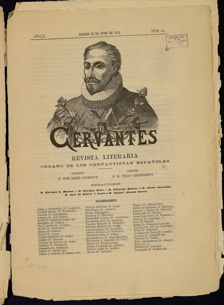 Miniatura de Cervantes : revista literaria de 23 de junio de 1876, nº 41