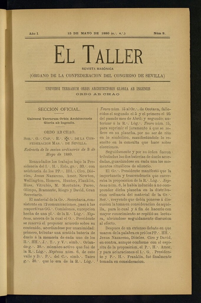 Miniatura de EL Taller, de 15 de mayo de 1880, nº 9