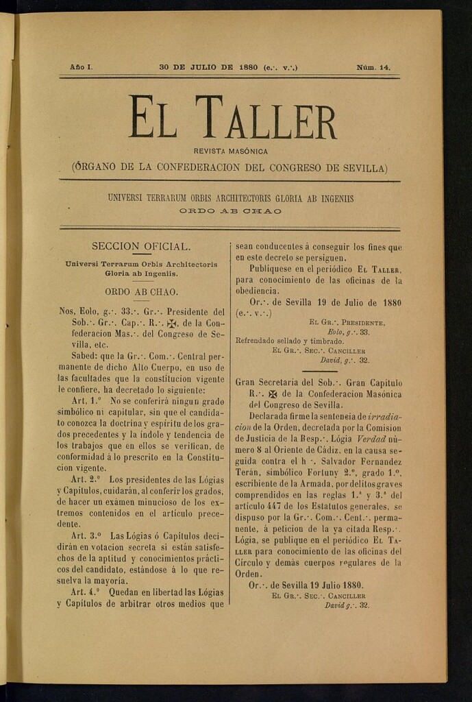Miniatura de EL Taller, de 30 de julio de 1880, nº 14