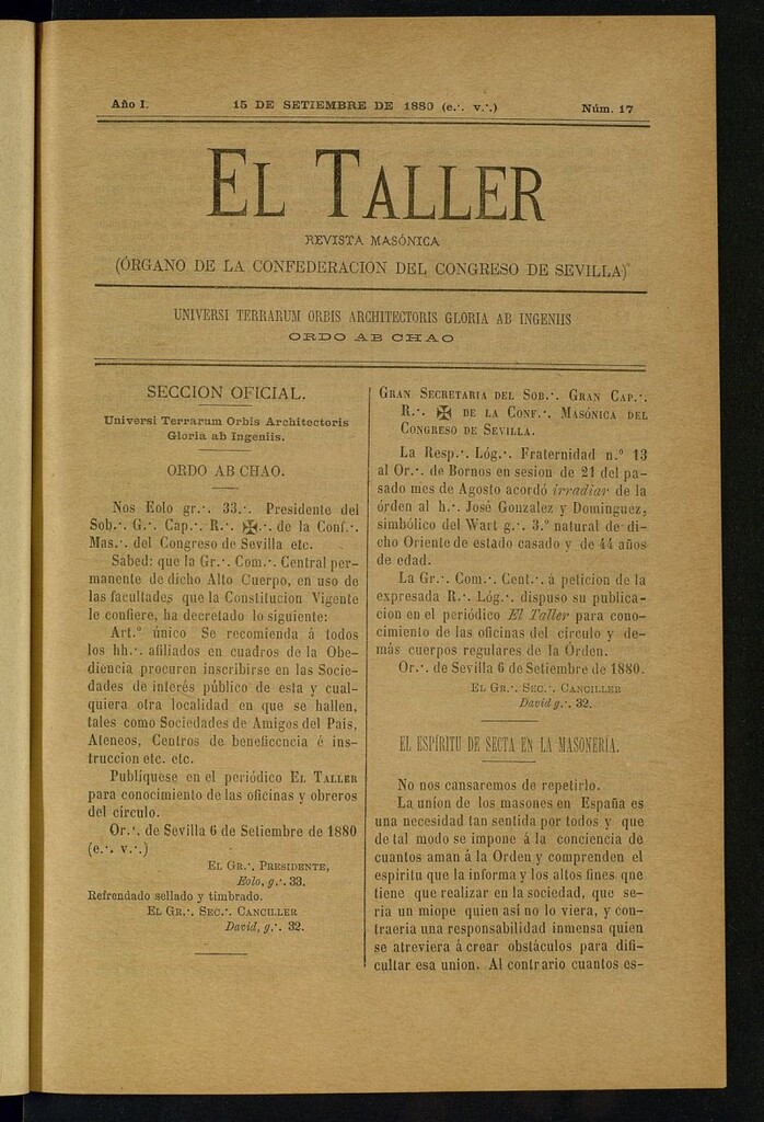 Miniatura de EL Taller, de 15 de septiembre de 1880, nº 17