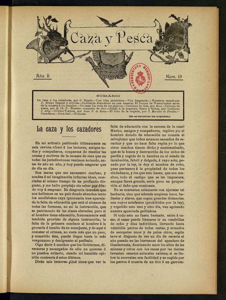Miniatura de Caza y Pesca, nº 19