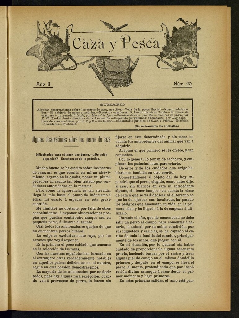 Miniatura de Caza y Pesca, nº 20