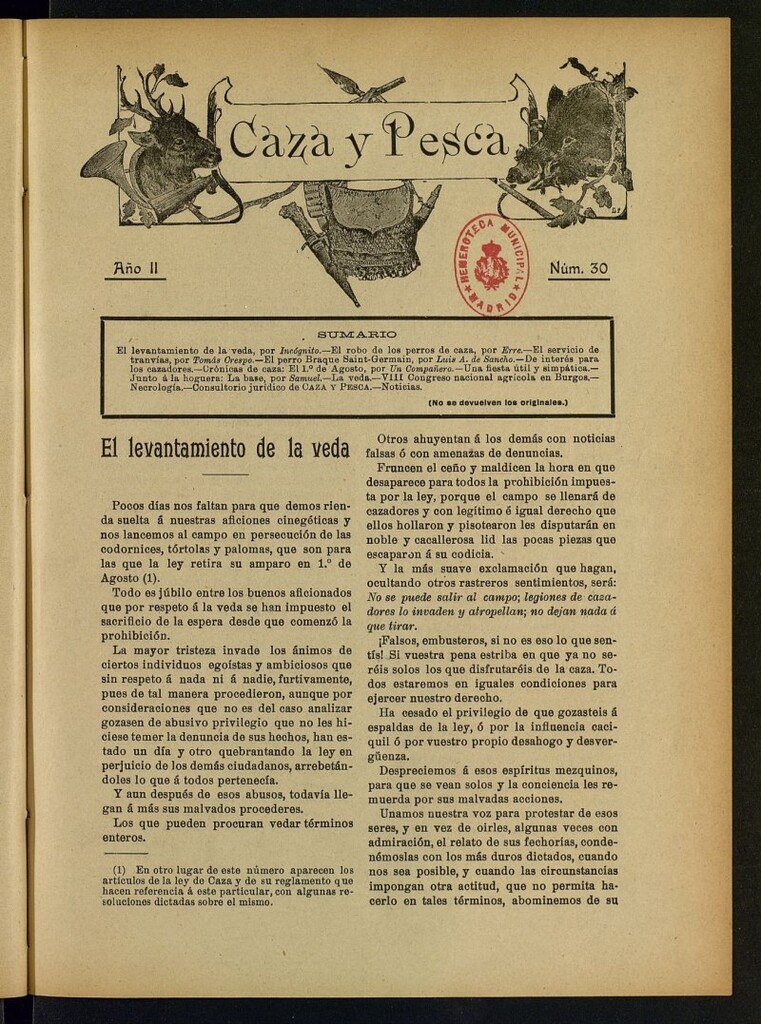 Miniatura de Caza y Pesca, nº 30