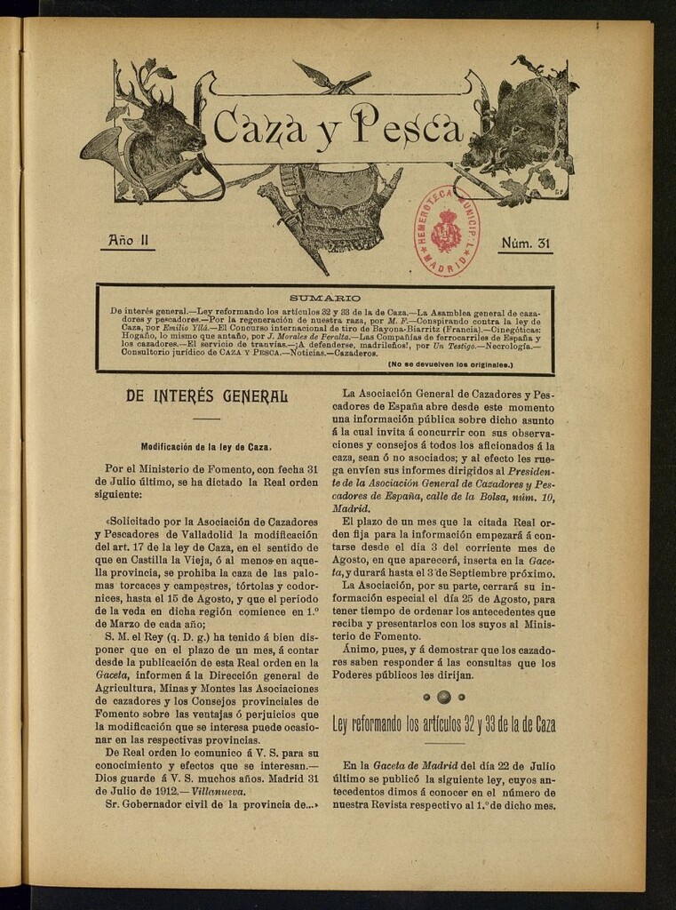 Miniatura de Caza y Pesca, nº 31