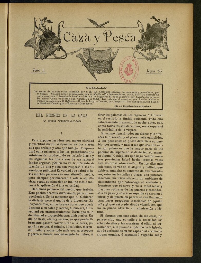 Miniatura de Caza y Pesca, nº 33