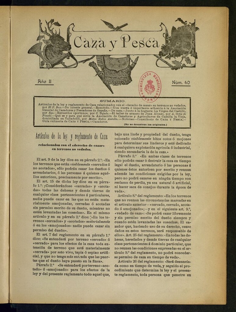 Miniatura de Caza y Pesca, nº 40