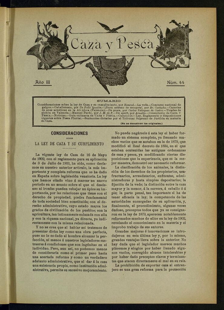 Miniatura de Caza y Pesca, nº 44