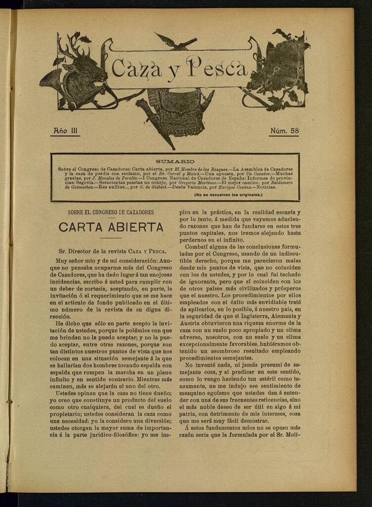 Miniatura de Caza y Pesca, nº 58