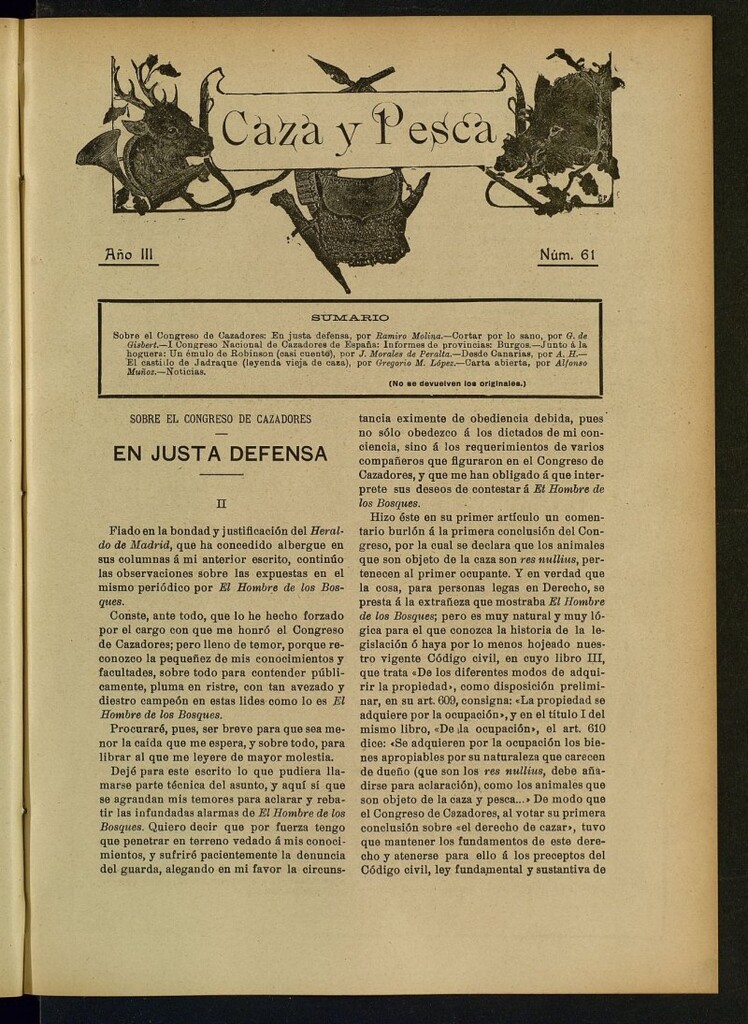 Miniatura de Caza y Pesca, nº 61