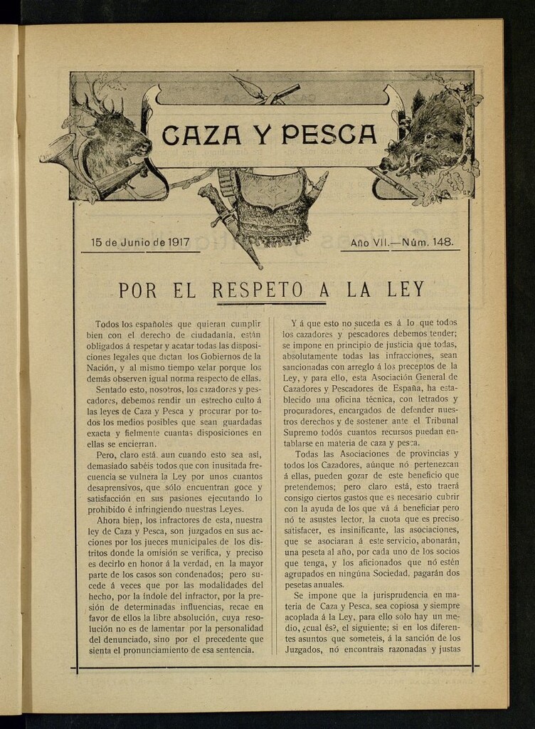 Miniatura de Caza y Pesca, de 15 de junio de 1917, nº 148