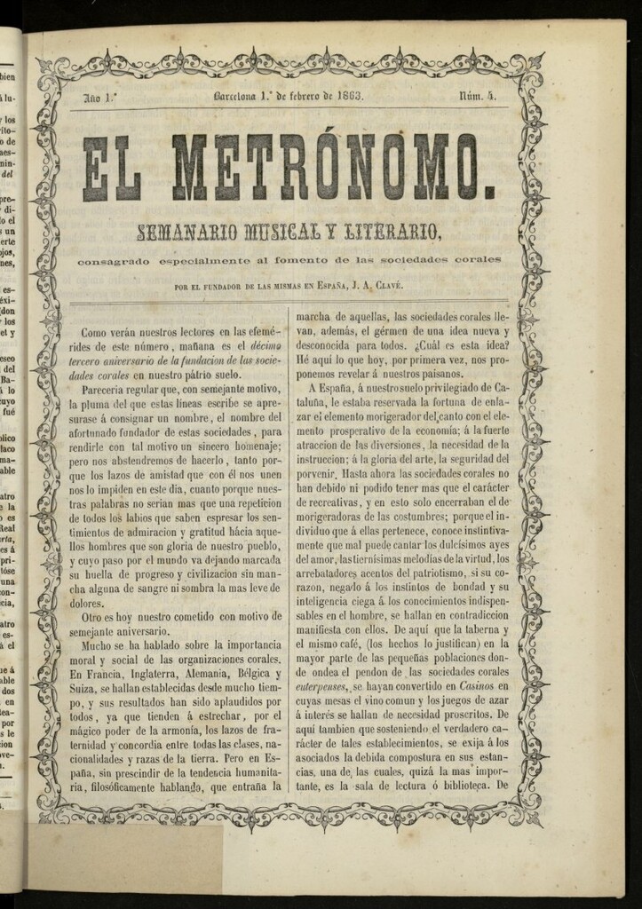 Miniatura de El metrónomo,de 1 de febrero de 1863, nº 4