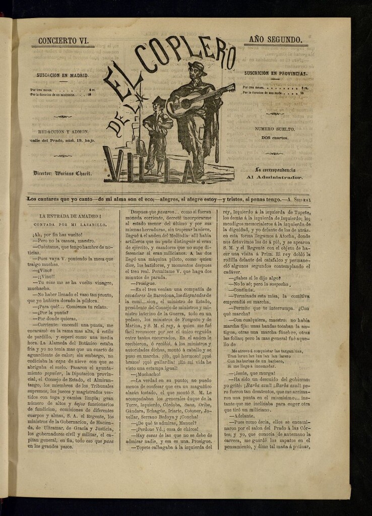 Miniatura de El Coplero de la Villa, concierto nº VI, de 1870