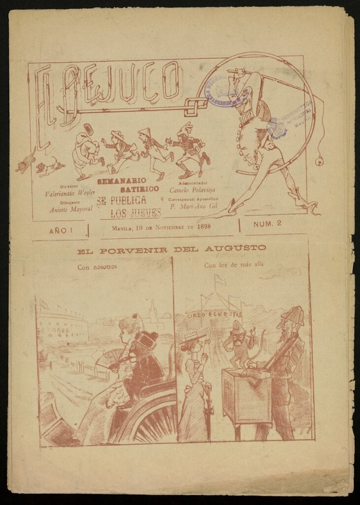 Miniatura de El Bejuco: semanario satírico de 10 de noviembre de 1898, nº 2
