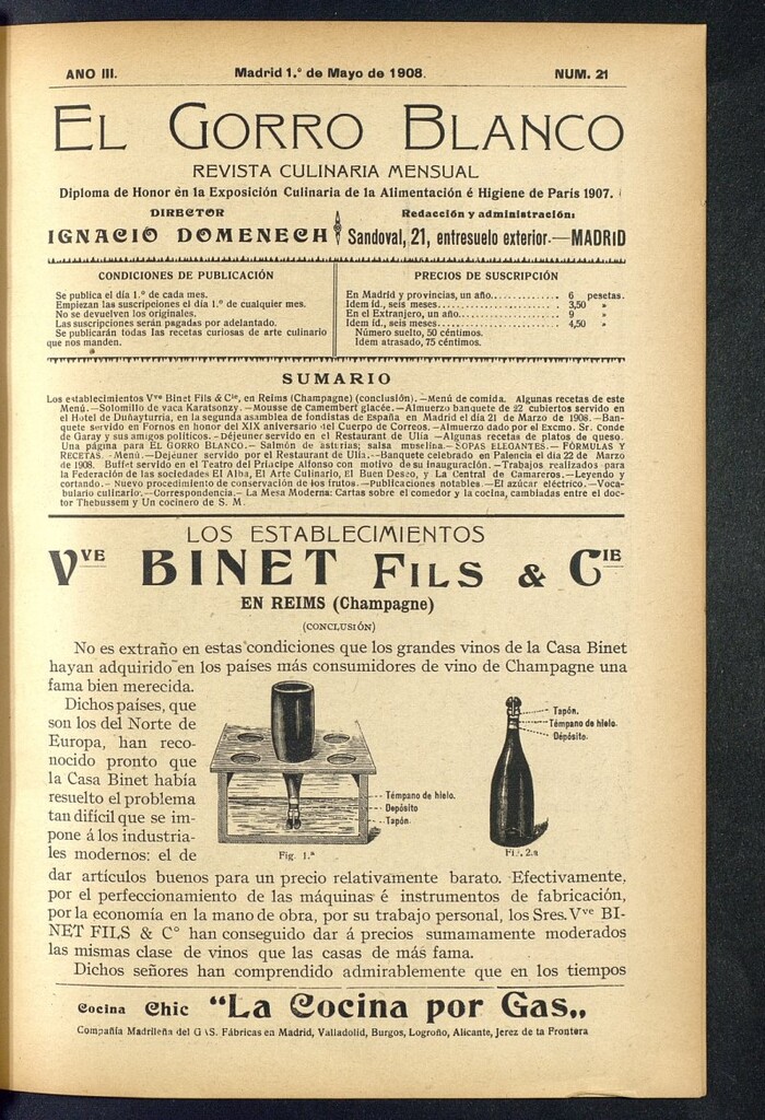 Miniatura de El gorro blanco: revista culinaria mensual del 1 de mayo de 1908, nº 21
