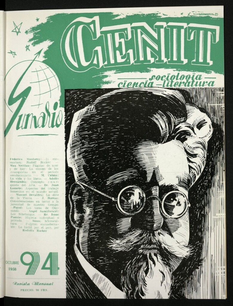 Miniatura de Cenit : revista mensual de Sociología, Ciencia y Literatura de octubre de 1958, nº 94