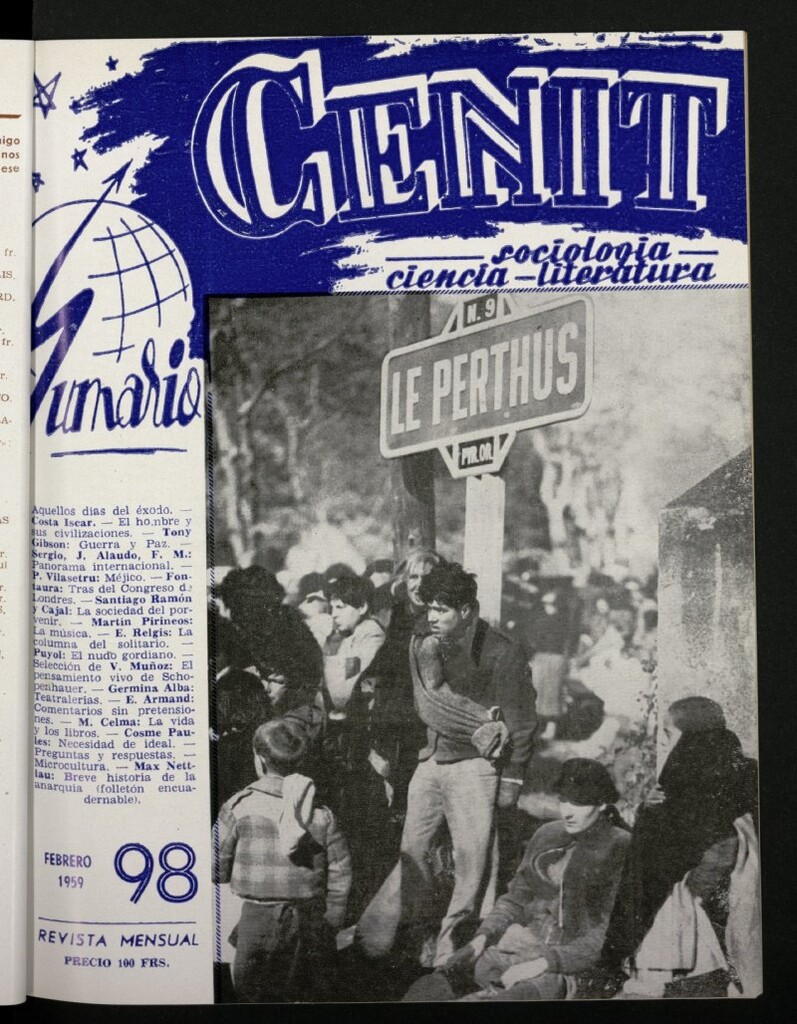 Miniatura de Cenit : revista mensual de Sociología, Ciencia y Literatura de febrero de 1959, nº 98