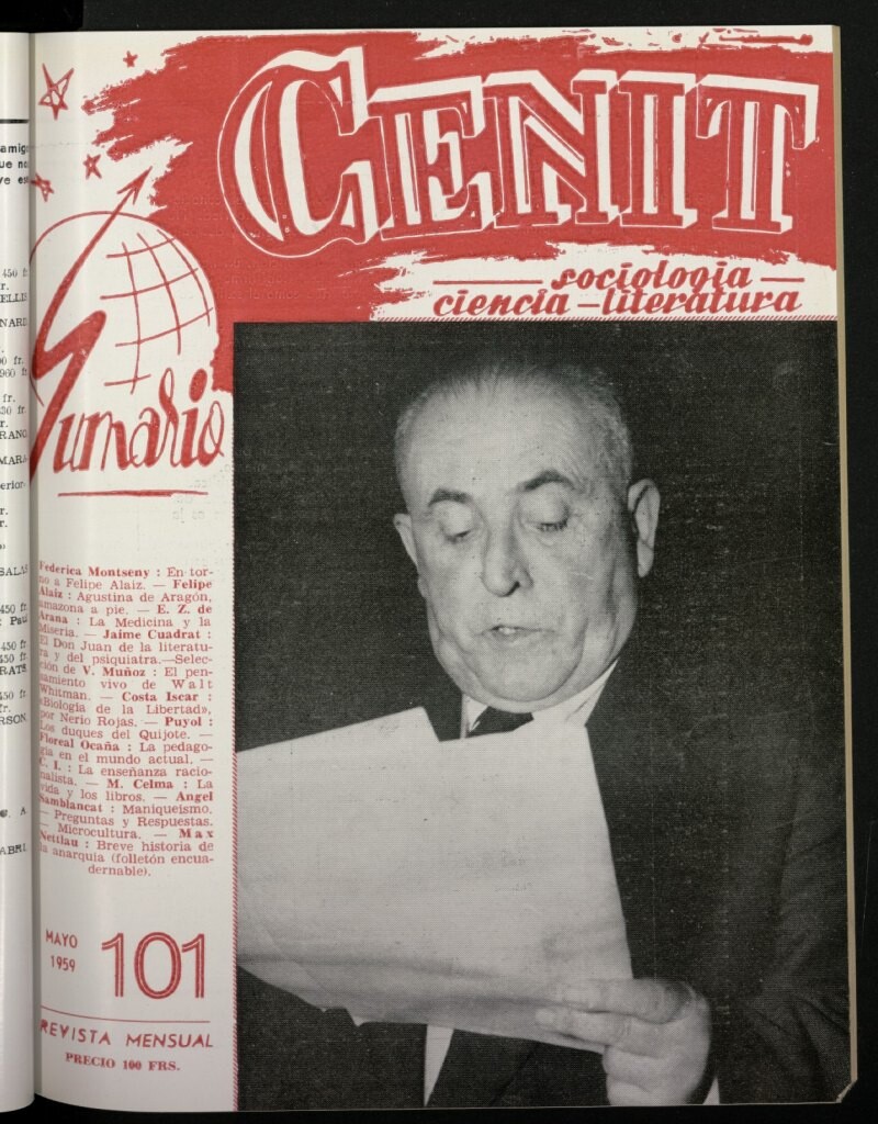Miniatura de Cenit : revista mensual de Sociología, Ciencia y Literatura de mayo de 1959, nº 101