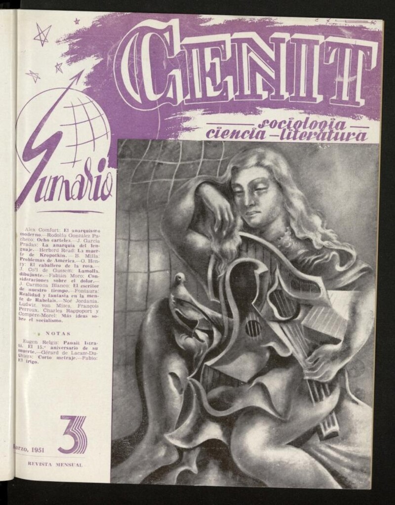 Miniatura de Cenit : revista mensual de Sociología, Ciencia y Literatura de marzo de 1951; nº 3