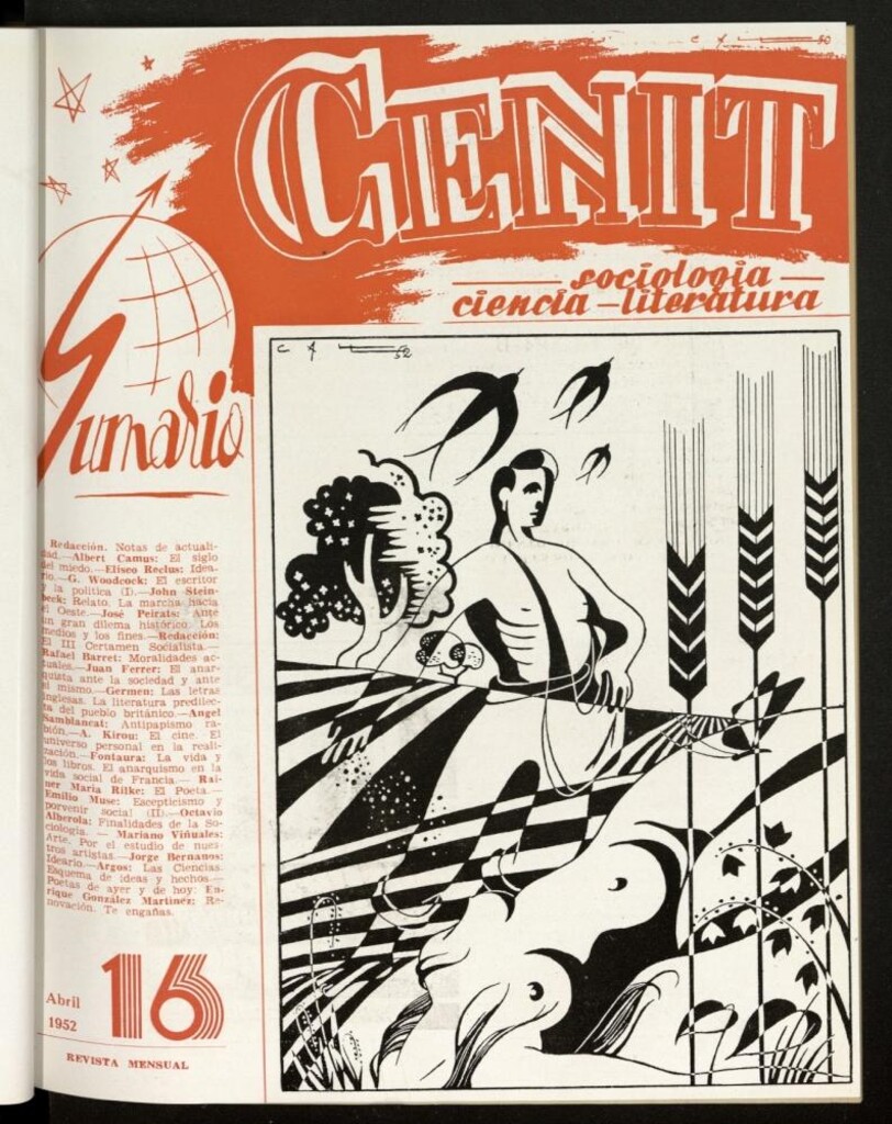 Miniatura de Cenit : revista mensual de Sociología, Ciencia y Literatura de abril de 1952, nº 16