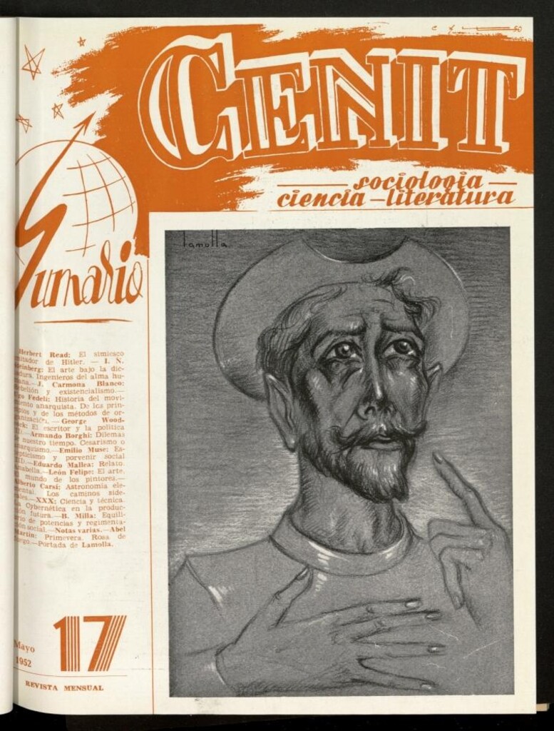 Miniatura de Cenit : revista mensual de Sociología, Ciencia y Literatura de mayo de 1952, nº 17