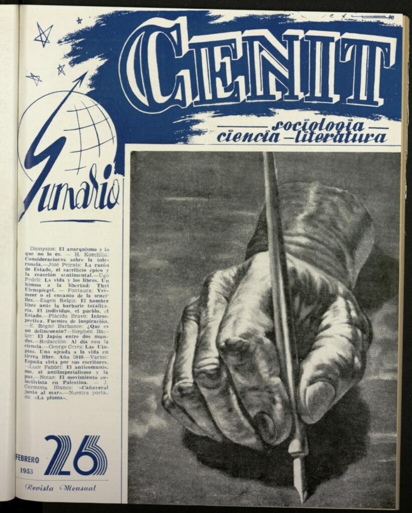 Miniatura de Cenit : revista mensual de Sociología, Ciencia y Literatura de febrero de 1953, nº 26